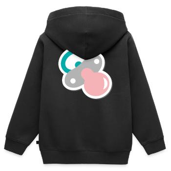 schnuller - Kinder Premium Organic Zip Hoodie - Schwarz - Hinten - AI Model Kid Male (0cm)