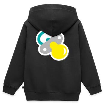 schnuller - Kinder Premium Organic Zip Hoodie - Schwarz - Hinten - AI Model Kid Male (0cm)