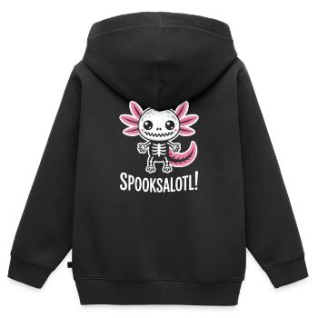 Süßes Spuk-Skelett mit Flügeln - Kinder Premium Organic Zip Hoodie - Schwarz - Hinten - AI Model Kid Male (0cm)