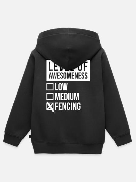 Escrime Escrime - Sweat Premium à capuche zippé enfant bio - noir