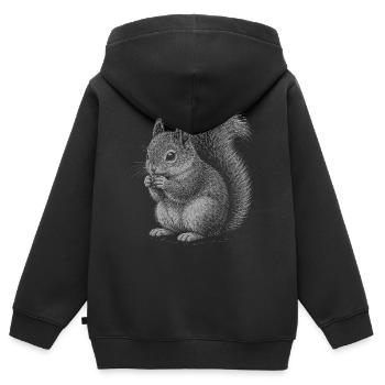 Eichhörnchen - Kinder Premium Organic Zip Hoodie - Schwarz - Hinten - AI Model Kid Male (0cm)