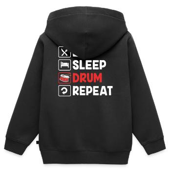 Schlagzeug Schlagzeuger Drumsticks - Kinder Premium Organic Zip Hoodie - Schwarz - Hinten - AI Model Kid Male (0cm)