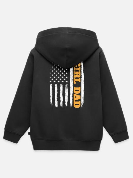 Mädchenpapa stolzer Vater der Töchter - Kinder Premium Organic Zip Hoodie - Schwarz