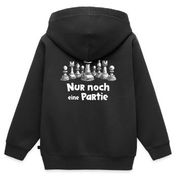 Lustiger Schach Spruch Shirt Nur Noch Eine Partie - Kinder Premium Organic Zip Hoodie - Schwarz - Hinten - AI Model Kid Male (0cm)