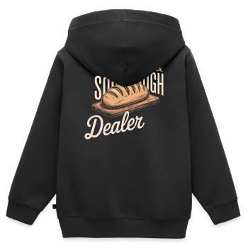 Lokales Logo des Sauerteighändlers - Kinder Premium Organic Zip Hoodie - Schwarz - Hinten - AI Model Kid Male (0cm)