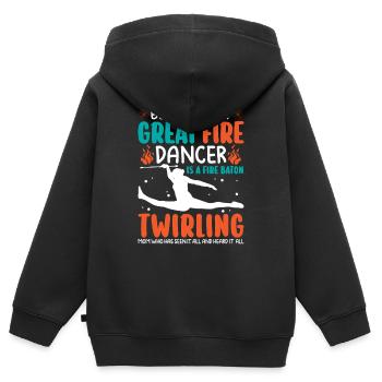 Tanzen Wirbel Tanzschule Feuerstab Tänzerin - Kinder Premium Organic Zip Hoodie - Schwarz - Hinten - AI Model Kid Male (0cm)