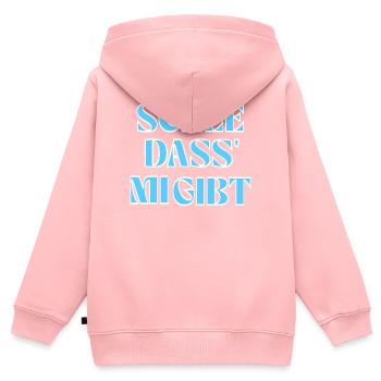 Selbstliebe auf bayerisch: Schee, dass mi gibt. - Kinder Premium Organic Zip Hoodie - Rosa - Hinten - AI Model Kid Female (0cm)