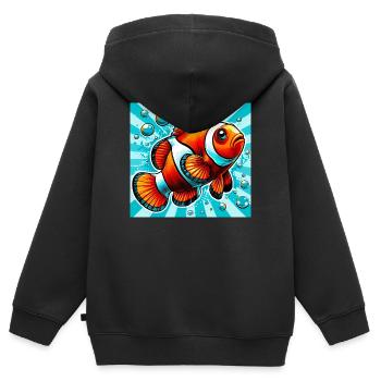 Clownfisch - Kinder Premium Organic Zip Hoodie - Schwarz - Hinten - AI Model Kid Male (0cm)