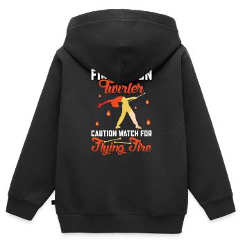 Danseuse de l’école de danse Vortex Dance - Sweat Premium à capuche zippé enfant bio - noir - Dos - AI Model Kid Male (0cm)