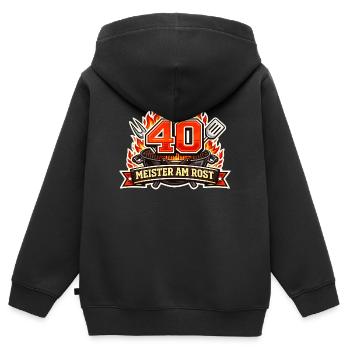 40 Meister am Rost - Kinder Premium Organic Zip Hoodie - Schwarz - Hinten - AI Model Kid Male (0cm)