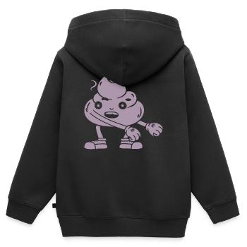 Danse drôle de tas de caca - Sweat Premium à capuche zippé enfant bio - noir - Dos - AI Model Kid Male (0cm)