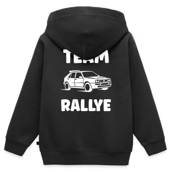 rallye - Sweat Premium à capuche zippé enfant bio - noir - Dos - AI Model Kid Male (0cm)
