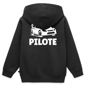 rallye - Sweat Premium à capuche zippé enfant bio - noir - Dos - AI Model Kid Male (0cm)