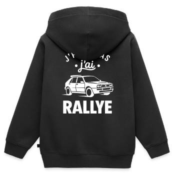 rallye - Sweat Premium à capuche zippé enfant bio - noir - Dos - AI Model Kid Male (0cm)