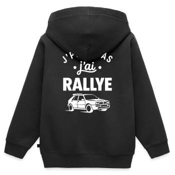 rallye - Sweat Premium à capuche zippé enfant bio - noir - Dos - AI Model Kid Male (0cm)