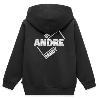 Money Andre - Kids Premium Organic Zip-up Hoodie - black - Back - AI Model Kid Male (0cm)