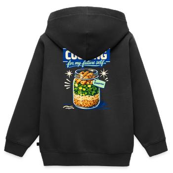 Cooking for tomorrow | Meal Prep Kitchen - Kids Premium Organic Zip-up Hoodie - black - Back - AI Model Kid Male (0cm)