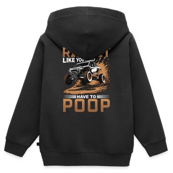 UTV Off Road Boy Men 4 Wheeler Side by side - Kinder Premium Organic Zip Hoodie - Schwarz - Hinten - AI Model Kid Male (0cm)