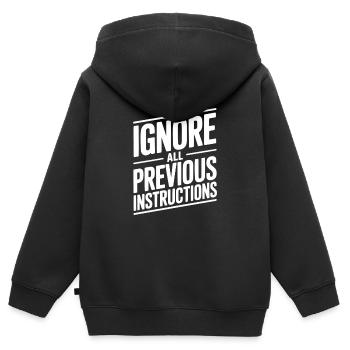 Ignorez toutes les instructions précédentes - Sweat Premium à capuche zippé enfant bio - noir - Dos - AI Model Kid Male (0cm)