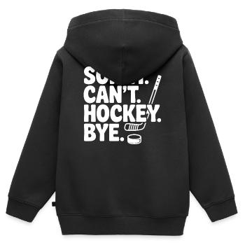 Entschuldigung. Geht nicht. Eishockey. Tschüss. - Kinder Premium Organic Zip Hoodie - Schwarz - Hinten - AI Model Kid Male (0cm)