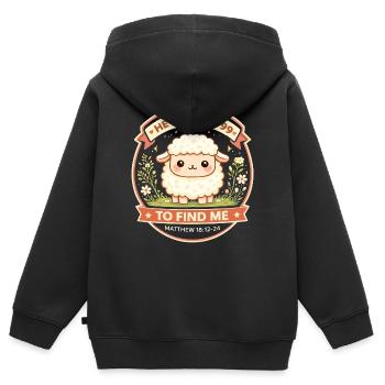 Lamb God Salvation Sheep Bible Verse - Kids Premium Organic Zip-up Hoodie - black - Back - AI Model Kid Male (0cm)