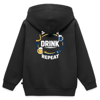 Ligue de la Bière Hockey Humour des joueurs drôles de hockey - Sweat Premium à capuche zippé enfant bio - noir - Dos - AI Model Kid Male (0cm)