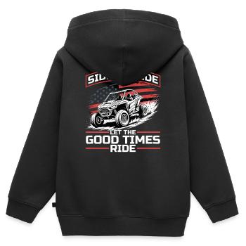 UTV Off Road Boy Men 4 Wheeler Side by side - Kinder Premium Organic Zip Hoodie - Schwarz - Hinten - AI Model Kid Male (0cm)