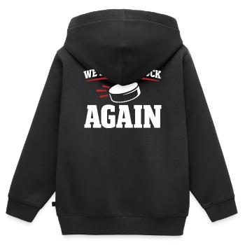 Ligue de la Bière Hockey Humour des joueurs drôles de hockey - Sweat Premium à capuche zippé enfant bio - noir - Dos - AI Model Kid Male (0cm)