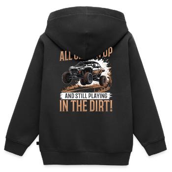 UTV Off Road Boy Men 4 Wheeler Side by side - Kinder Premium Organic Zip Hoodie - Schwarz - Hinten - AI Model Kid Male (0cm)