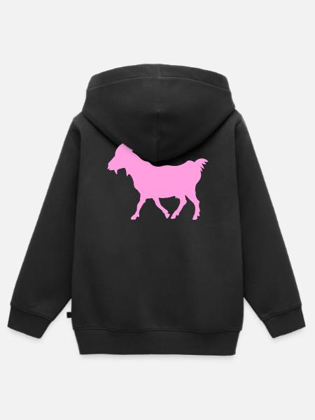 Ziege rosa G.O.A.T. - Kinder Premium Organic Zip Hoodie - Schwarz