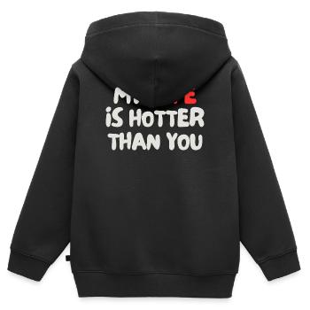Meine Frau ist heißer als du - Kinder Premium Organic Zip Hoodie - Schwarz - Hinten - AI Model Kid Male (0cm)