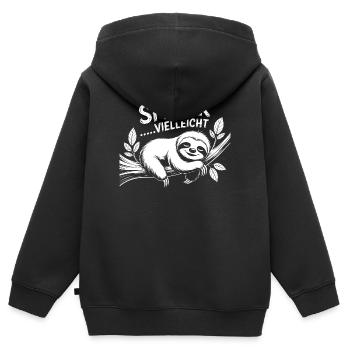 SpäterVielleicht Faultier Motiv - Kinder Premium Organic Zip Hoodie - Schwarz - Hinten - AI Model Kid Male (0cm)