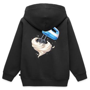 Sahne schlagen Handmixer Backen Design  - Kinder Premium Organic Zip Hoodie - Schwarz - Hinten - AI Model Kid Male (0cm)