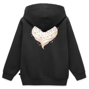 Sahne Herz Backen Süßes Design - Kinder Premium Organic Zip Hoodie - Schwarz - Hinten - AI Model Kid Male (0cm)