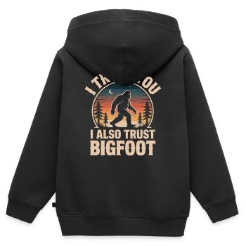 Bigfoot Sasquatch Yeti Cryptid Creatures Big Foot - Kinder Premium Organic Zip Hoodie - Schwarz - Hinten - AI Model Kid Male (0cm)