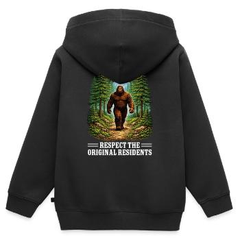 Bigfoot Sasquatch Yeti Cryptid Creatures Big Foot - Kinder Premium Organic Zip Hoodie - Schwarz - Hinten - AI Model Kid Male (0cm)