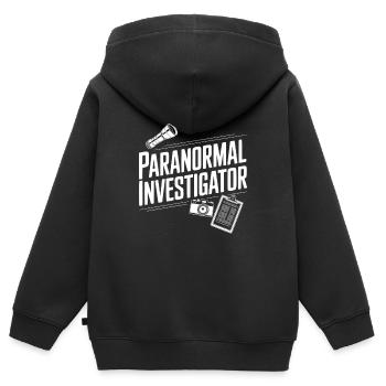 Paranormaler Ermittler - Kinder Premium Organic Zip Hoodie - Schwarz - Hinten - AI Model Kid Male (0cm)