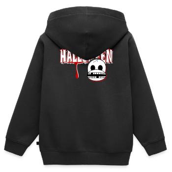 HALLOWEEN - Kinder Premium Organic Zip Hoodie - Schwarz - Hinten - AI Model Kid Male (0cm)