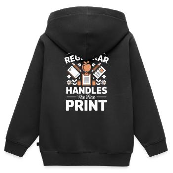 Schulsekretariat Büro Schule Organisation Arbeit - Kinder Premium Organic Zip Hoodie - Schwarz - Hinten - AI Model Kid Male (0cm)