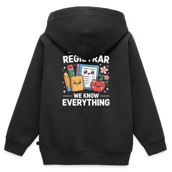 Funny School Secretary School Secretary Office Motif - Kids Premium Organic Zip-up Hoodie - black - Back - AI Model Kid Male (0cm)