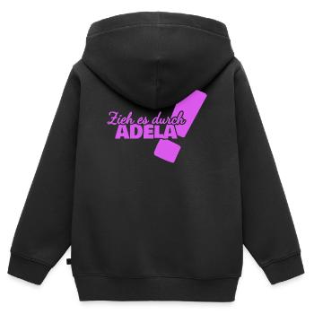 Durchhalten Adela - Kinder Premium Organic Zip Hoodie - Schwarz - Hinten - AI Model Kid Male (0cm)