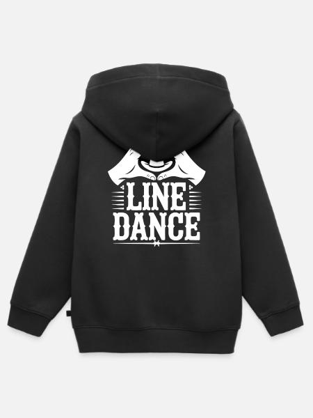 Line Dance Herz Hände Logo - Kinder Premium Organic Zip Hoodie - Schwarz