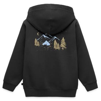 Nacht-Bergcamping-Szene - Kinder Premium Organic Zip Hoodie - Schwarz - Hinten - AI Model Kid Male (0cm)
