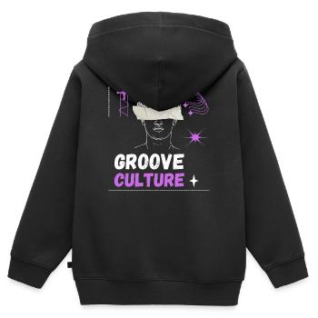 Groove-Kultur, hardgroove, Trance-Techno-Kunst, - Kinder Premium Organic Zip Hoodie - Schwarz - Hinten - AI Model Kid Male (0cm)
