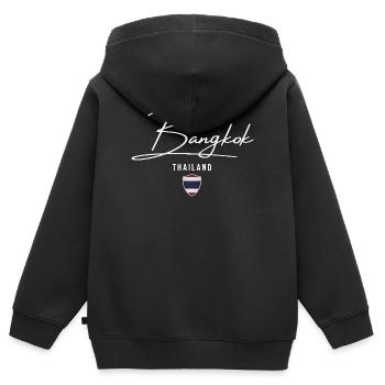 Bangkok, Thailand, elegantes Design Bangkok - Kinder Premium Organic Zip Hoodie - Schwarz - Hinten - AI Model Kid Male (0cm)