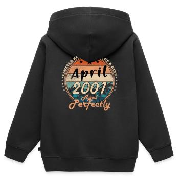 April 2001 - Kinder Premium Organic Zip Hoodie - Schwarz - Hinten - AI Model Kid Male (0cm)