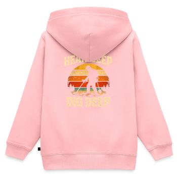 Beep hören tief graben | Sondeln Schatzsuche - Kinder Premium Organic Zip Hoodie - Rosa - Hinten - AI Model Kid Female (0cm)
