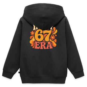 Dans mon anniversaire d’humour italien de cerveau pourri de l’ère 67 - Sweat Premium à capuche zippé enfant bio - noir - Dos - AI Model Kid Male (0cm)