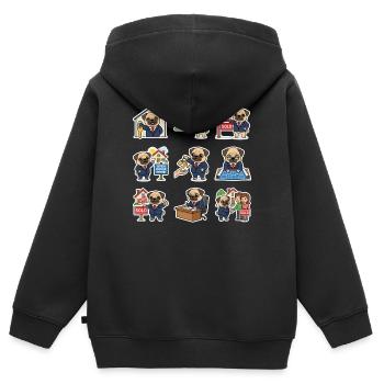 Suesser Mops Makler Immobilien Hundeliebhaber - Kinder Premium Organic Zip Hoodie - Schwarz - Hinten - AI Model Kid Male (0cm)