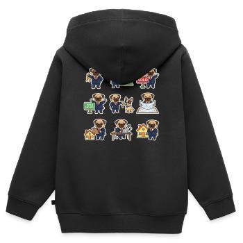 Suesser Mops Makler Immobilien Hundeliebhaber - Kinder Premium Organic Zip Hoodie - Schwarz - Hinten - AI Model Kid Male (0cm)